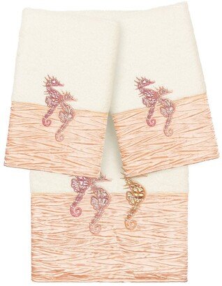 Cream Sofia 3-Piece Embellished Towel Set