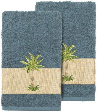 Colton Embellished Hand Towel - Set of 2 - Teal