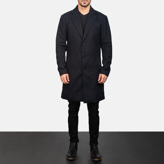 Petrillo Black Wool Single Breasted Coat