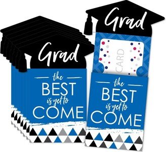 Big Dot of Happiness Blue Grad - Best is Yet to Come - Royal Blue Graduation Party Money and Gift Card Sleeves - Nifty Gifty Card Holders - Set of 8