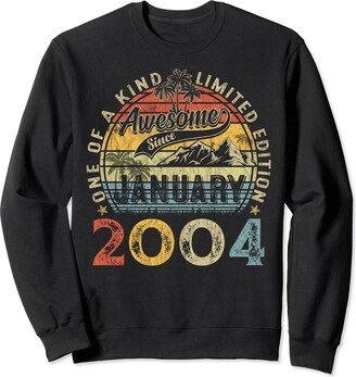 Generic 20 Years Old Vintage January 2004 20th Birthday Gifts Women Sweatshirt