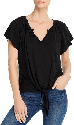 Womens Short Sleeves V-Neck Blouse