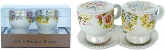 Ceramic 5.75 in. Teacup Salt and Pepper Shaker Set