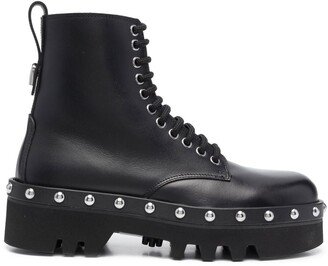 Studded Lace-Up Boots