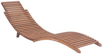 Folding Sun Lounger Solid Teak Wood