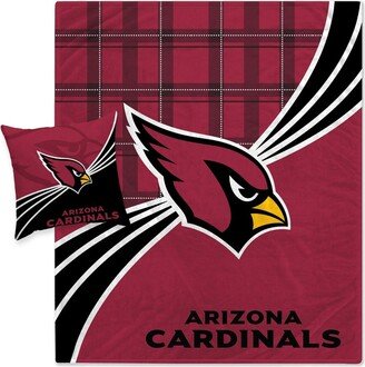 Arizona Cardinals Plaid Wave Lightweight Blanket and Pillow Combo Set