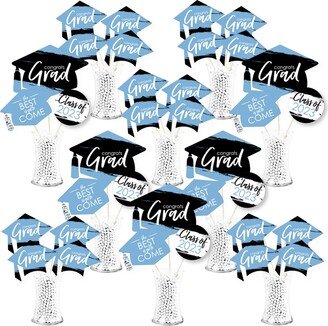 Big Dot Of Happiness Light Blue Grad Best is Yet to Come 2023 Showstopper Table Toppers 35 Pc