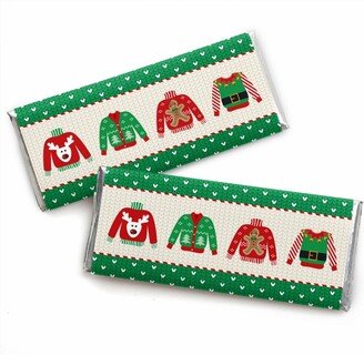 Big Dot Of Happiness Ugly Sweater - Candy Bar Wrapper Holiday and Christmas Party Favors - Set of 24