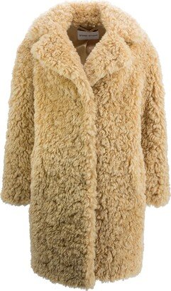 Faux-fur Single-breasted Coat-AB