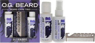 O. G. Beard Care Trio by for Men - 3 Pc 2oz Beard Wash, 2oz O. G Beard Oil, Titanium Comb