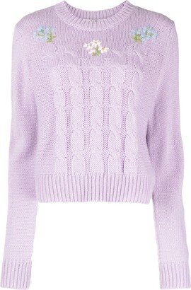 b+ab Embroidered Cable-Knit Jumper