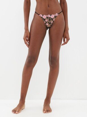 Roses And Thorns Floral-lace Thong