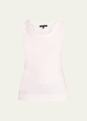 Stretch Cotton Scoop Neck Tank-AA