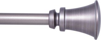 Nile 3/4 Standard Decorative Window Curtain Rod, 36-66, Pewter