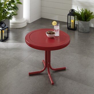 Crosley Furniture Retro Metal Side Table In Coral Red