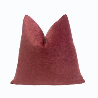 Cerise Pink Velvet Throw Pillow Cover | Dark Decorative Sofa Bed Lumbar Shams