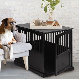 Wooden Pet Crate End Table with Lockable Door