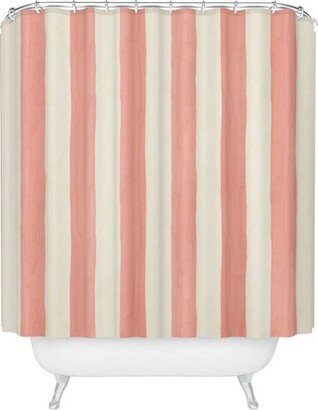 Striped Avenie Fruit Salad Shower Curtain