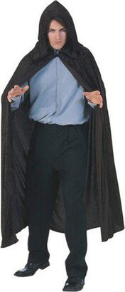 Black Hooded Velvet Cape Costume Accessory for Adults