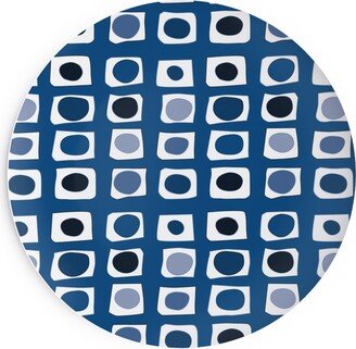 Salad Plates: Little White Rectangles - Classic Blue Salad Plate, Blue