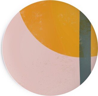 Salad Plates: Abstract Cali Sunset - Multi On Pink Salad Plate, Multicolor