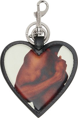 Black Printed Heart Keychain