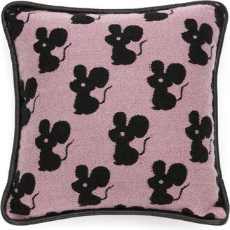 Logo-Patch Mouse-Motif Cushion