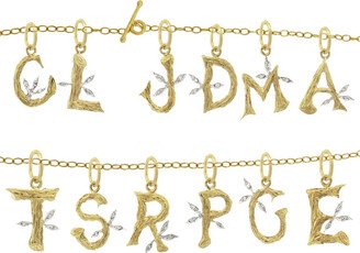 Yellow Gold Branch Initial Charm