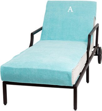 Monogrammed Aqua Chaise Lounge Cover, (A-Z)