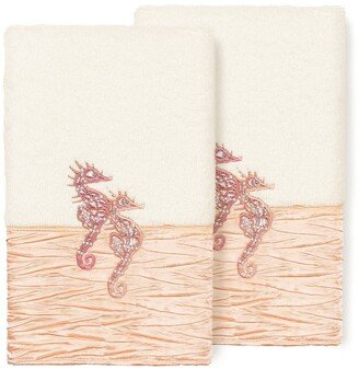 Cream Sofia Embellished Hand Towel - Set of 2