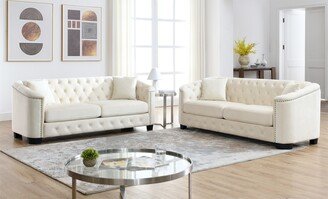 TONWIN 3 Seaters and 3 Seaters Combination Velvet Sofa