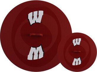 MasterPieces FanPans Team Logo Silicone Lid Set, 2 Pack - NCAA Wisconsin Badgers