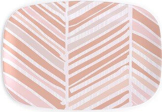 Serving Platters: Herringbone Hues Serving Platter, Pink