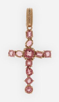 Anna charm in red gold 18kt with pink tourmalines