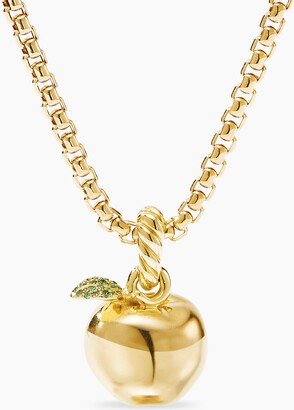 NYC Big Apple Amulet in 18K Yellow Gold with Pav
