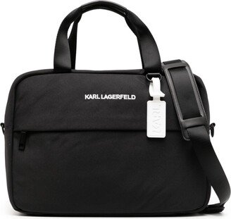 K/Pass logo-embroidered briefcase