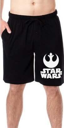 Star Wars Mens' Movie Film Title Logo Rebel Resistance Pajama Shorts (X-Small) Black