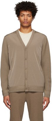 Brown Paneled Cardigan