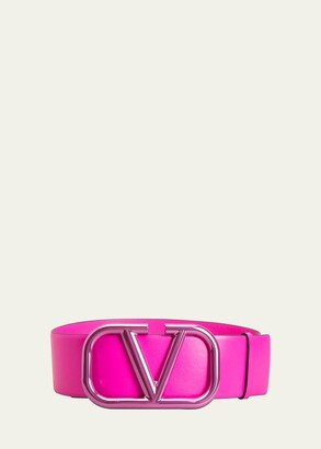 VLOGO Leather Buckle Belt