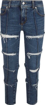 Multi Rip Effect 5 Pockets Jeans