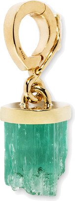 Emerald Small Column Charm in Yellow Gold