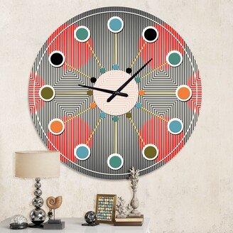 Modern Circle and Line Geometric Pattern' Wall Clock