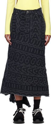 Black 'The Monogram' Midi Skirt