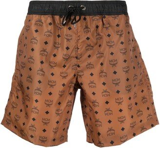 Logo-Monogram Print Swim Shorts