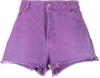 Frayed-Hem Denim Shorts-AE