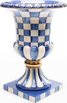 Royal Check Pedestal Tabletop Urn