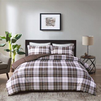 Gracie Mills Essentials Parkston Plaid Comforter, Matching Sham, 3M Scotchguard Stain Release Cover, Hypoallergenic All Season Bedding-Set, King/Calif