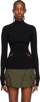 Black Interlink Turtleneck