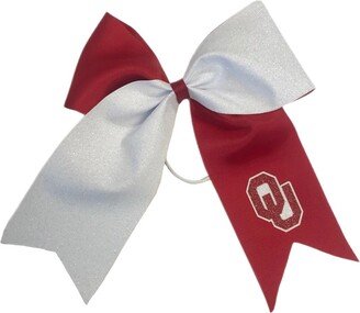 Usa Licensed Bows Women's Oklahoma Sooners Jumbo Glitter Bow with Ponytail Holder