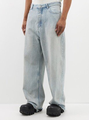 Frayed-hem Wide-leg Jeans
